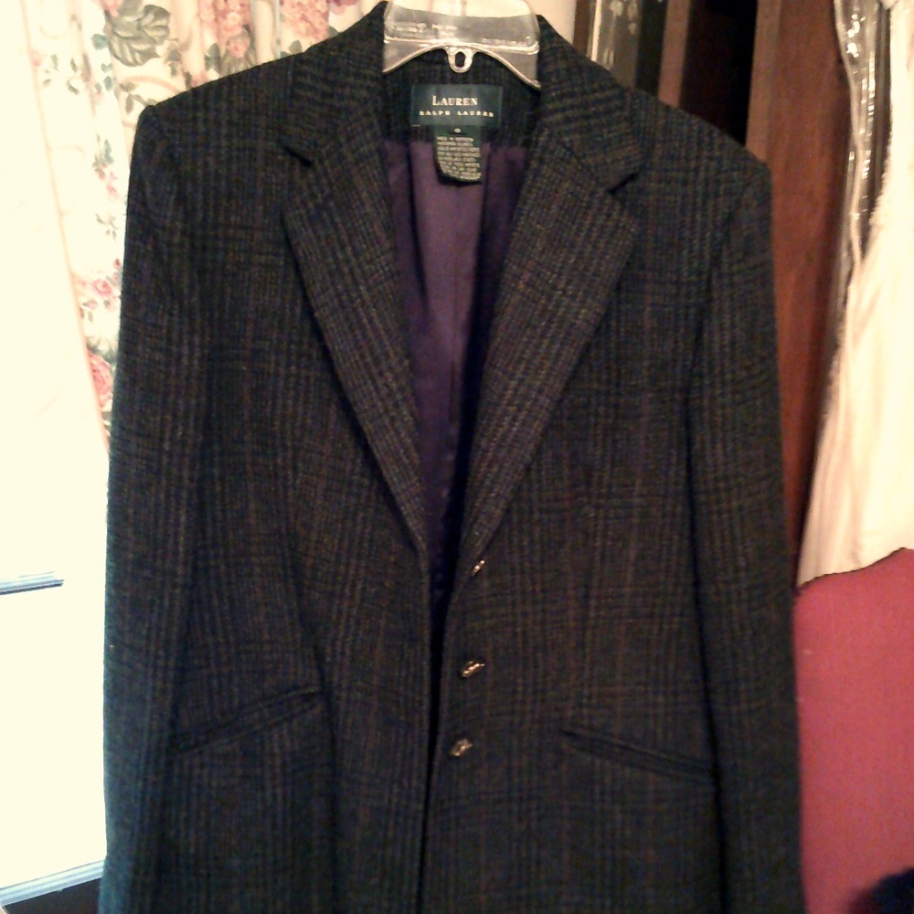 Ralph Lauren tweed plaid jacket